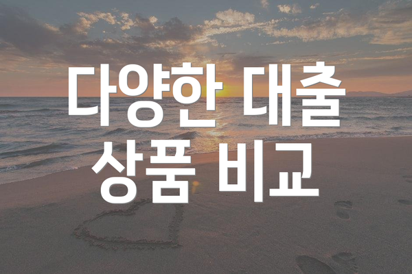 다양한 대출 상품 비교