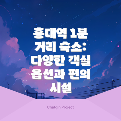 홍대역 1분 거리 숙소: 다양한 객실 옵션과 편의 시설