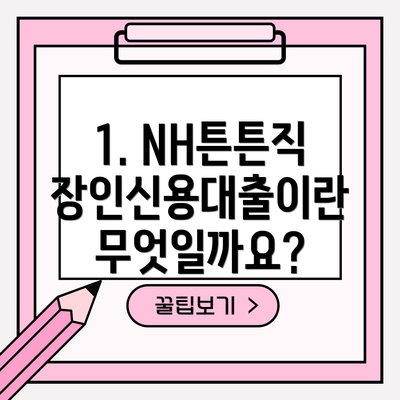 1. NH튼튼직장인신용대출이란 무엇일까요?