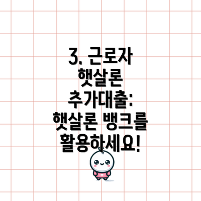 3. 근로자 햇살론 추가대출: 햇살론 뱅크를 활용하세요!