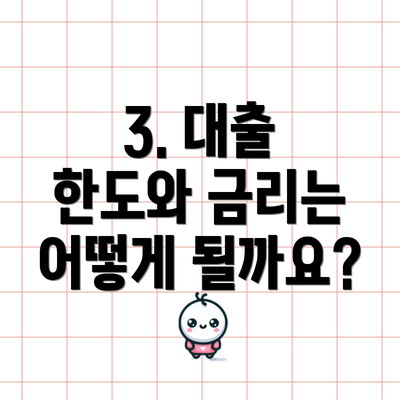 3. 대출 한도와 금리는 어떻게 될까요?