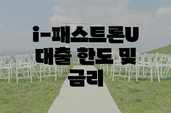 i-패스트론U 대출 한도 및 금리