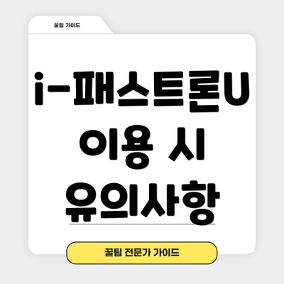 i-패스트론U 이용 시 유의사항