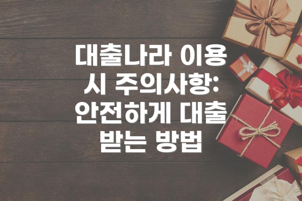 대출나라 이용 시 주의사항:  안전하게 대출 받는 방법