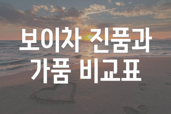 보이차 진품과 가품 비교표
