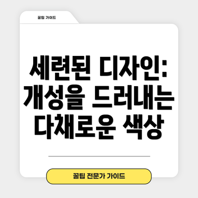 세련된 디자인:  개성을 드러내는 다채로운 색상