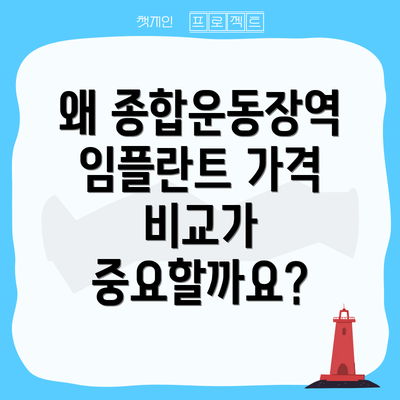 왜 종합운동장역 임플란트 가격 비교가 중요할까요?