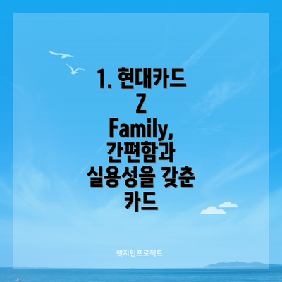 1. 현대카드 Z Family, 간편함과 실용성을 갖춘 카드