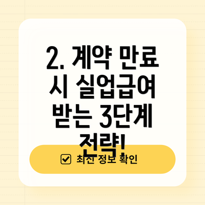 2. 계약 만료 시 실업급여 받는 3단계 전략!