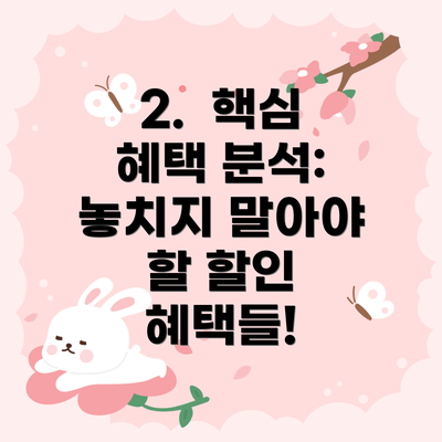2.  핵심 혜택 분석: 놓치지 말아야 할 할인 혜택들!