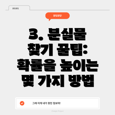 3. 분실물 찾기 꿀팁: 확률을 높이는 몇 가지 방법