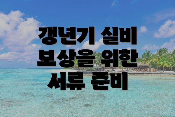 갱년기 실비 보상을 위한 서류 준비