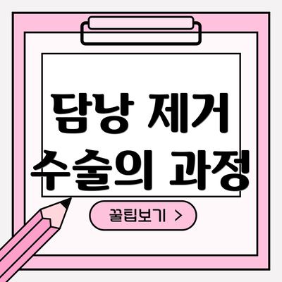 담낭 제거 수술의 과정