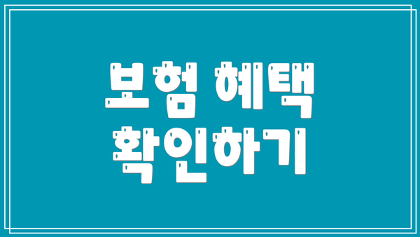 보험 혜택 확인하기