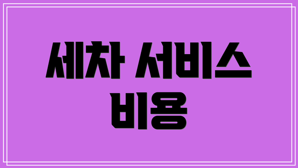 세차 서비스 비용