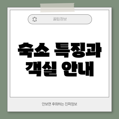 숙소 특징과 객실 안내