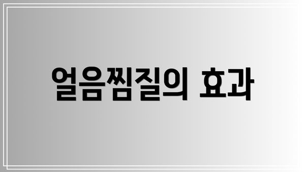 얼음찜질의 효과