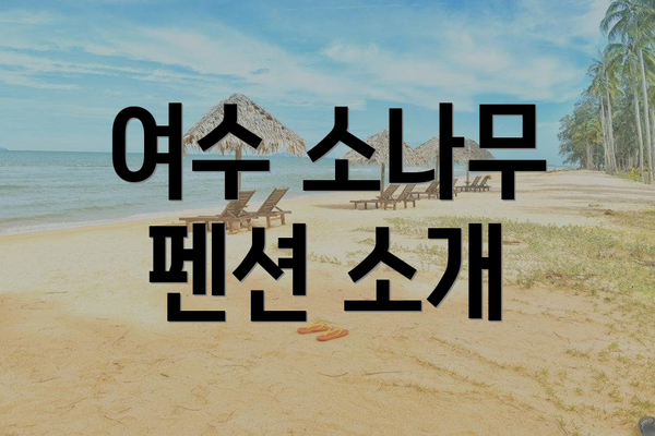 여수 소나무 펜션 소개