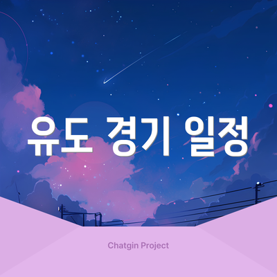 유도 경기 일정