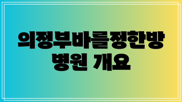 의정부바를정한방병원 개요