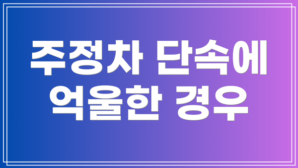 주정차 단속에 억울한 경우