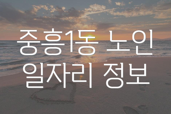 중흥1동 노인 일자리 정보