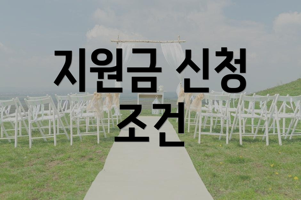 지원금 신청 조건