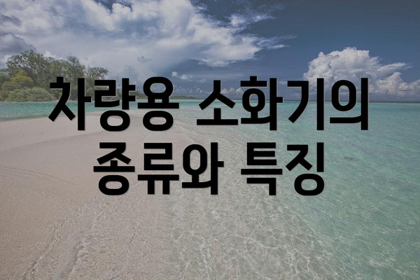 차량용 소화기의 종류와 특징