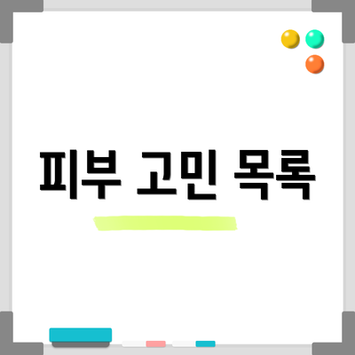 피부 고민 목록