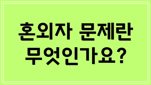 혼외자 문제란 무엇인가요?