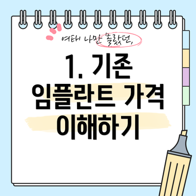 1. 기존 임플란트 가격 이해하기