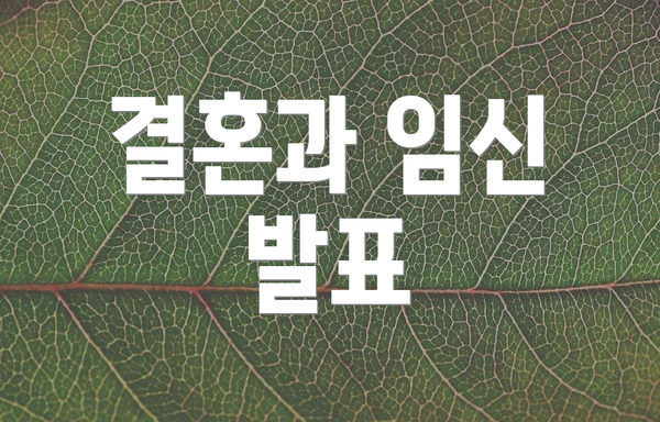 결혼과 임신 발표