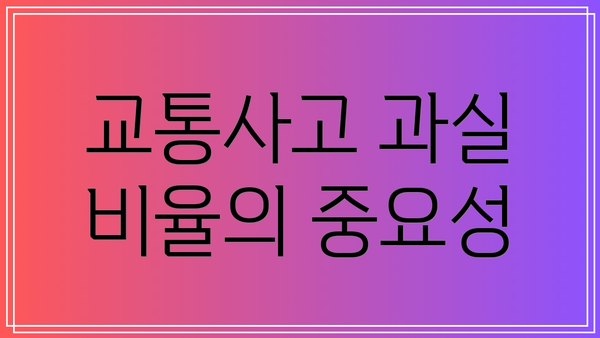 교통사고 과실 비율의 중요성