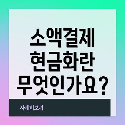 소액결제 현금화란 무엇인가요?