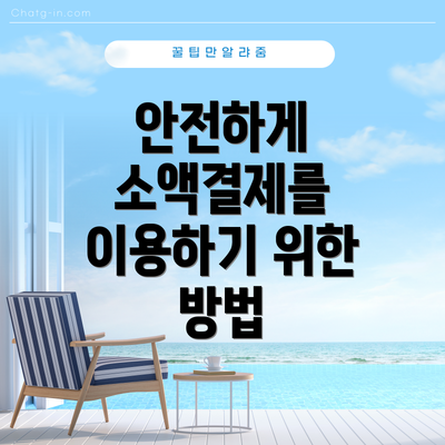 안전하게 소액결제를 이용하기 위한 방법