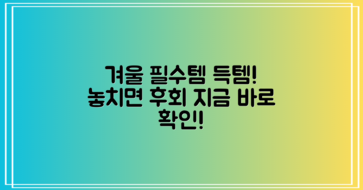 올겨울 필수템을 득템하세요