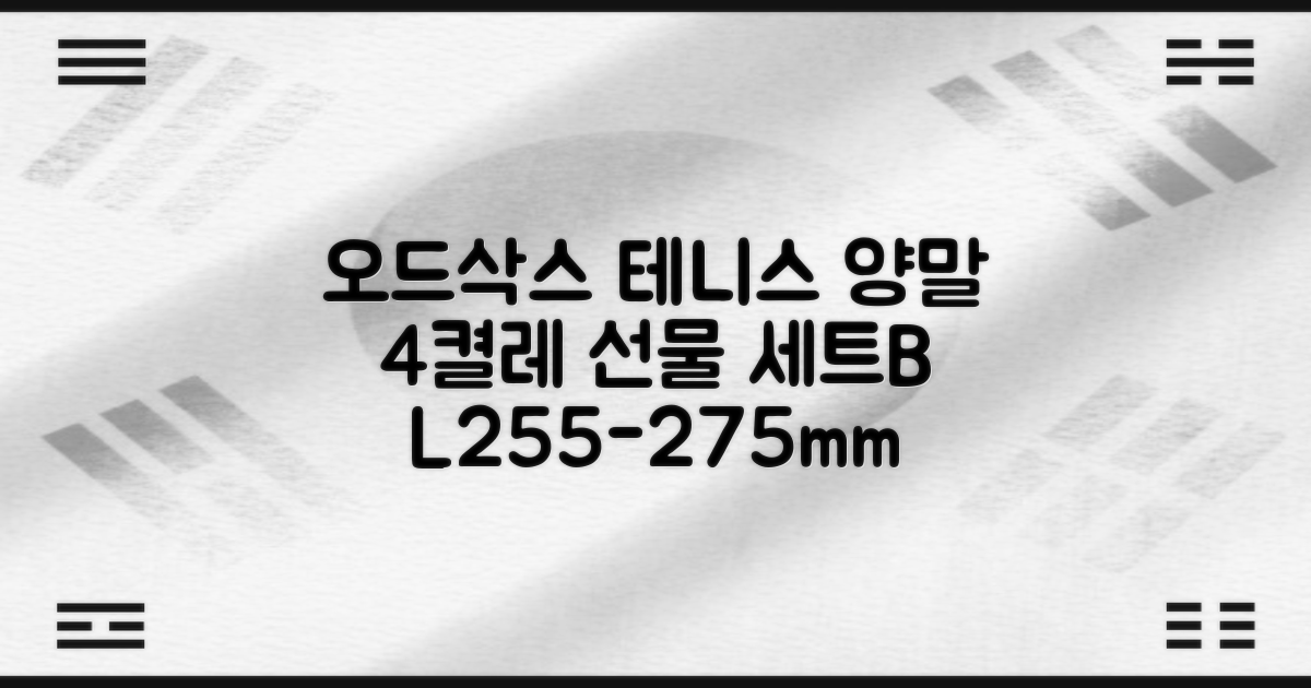 [오드삭스] 테니스 양말 세트B 4켤레 선물용, L(255mm-275mm), 1개 추천 리뷰